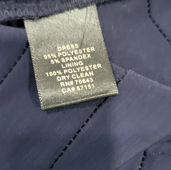 Eliza J. Women's Sheath BodyCon Navy Sleeveless Pleated Dress Size 16W Feminine - Picture 8 of 9